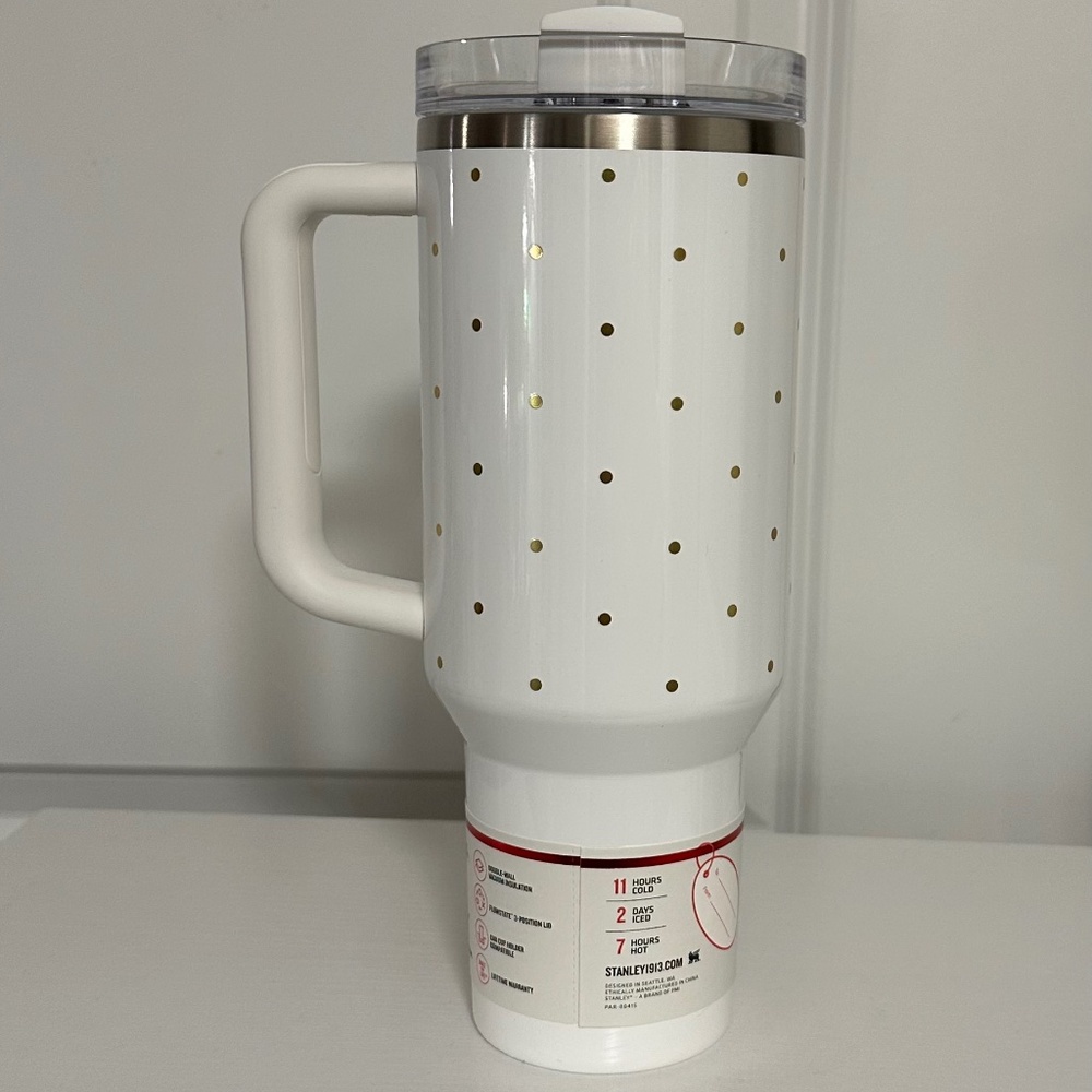 NIB - Stanley White Frost Polka Dot Tumbler - 40 oz - Picture 3 of 9